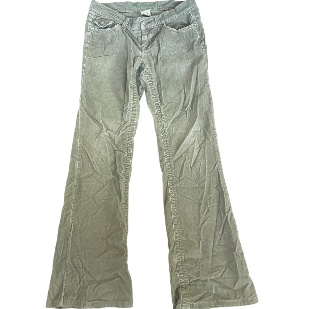 Beige Flared Corduroy Pants